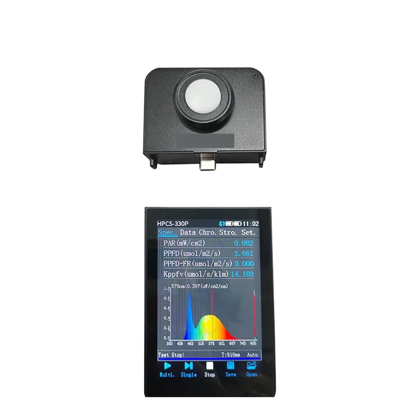 Mthckxjbsuz One Color Spectrometer Portable, Hpcs-330P Light Spectrometer Par Meter Ppfd Analysis