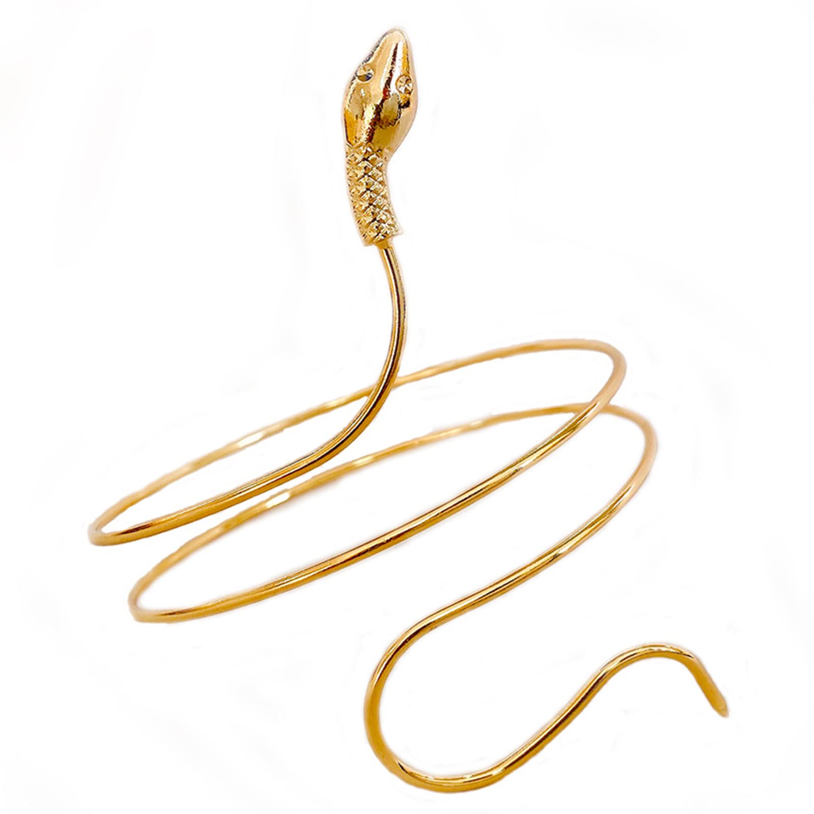 Zkydhbd Unisex Gold Costume Metal Snake Armband Punk Metal Coiled Unique Upper Arm Cuff Flexible Hollween