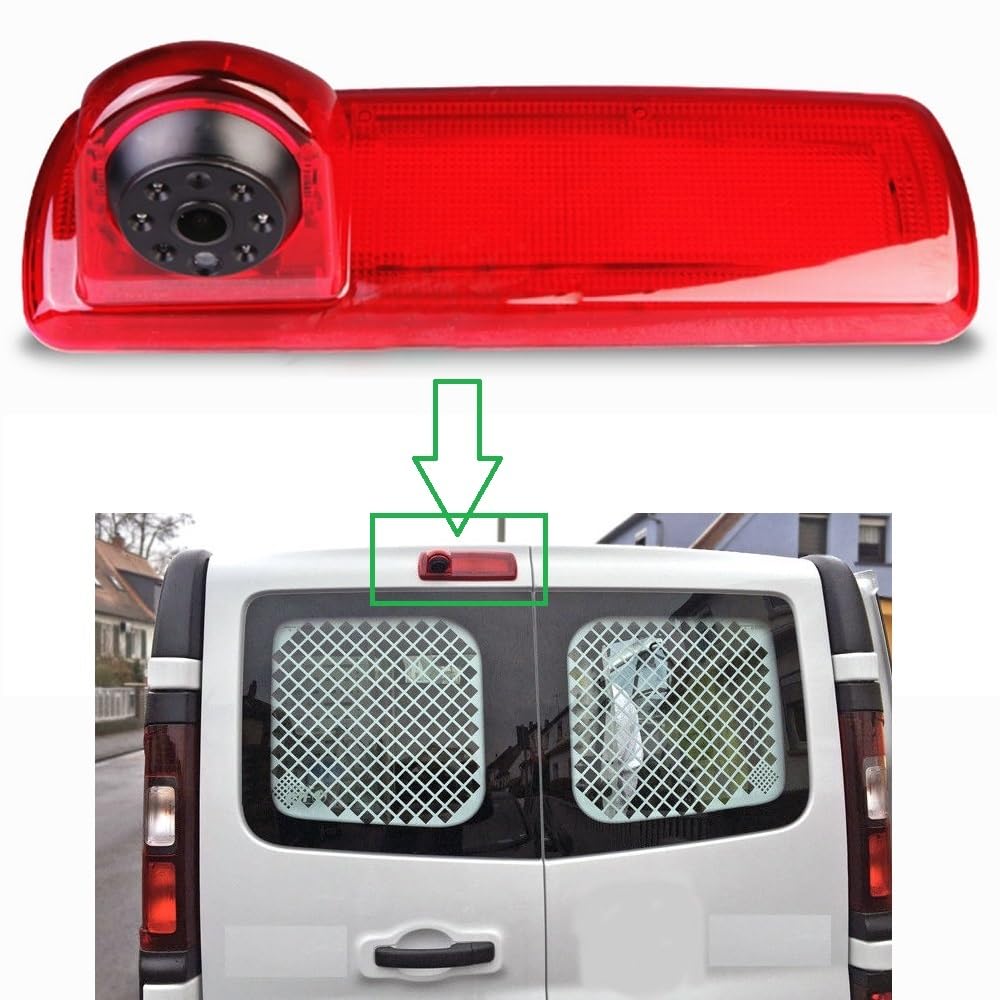 HD 720P Telecamera posteriore con kit monitor LCD da 5,0 pollici, 3a luce di freno, fotocamera di ricambio per Trafic X82 Mk3, Opel Vivaro B, FIAT Talento e Primastar (2014-202O)
