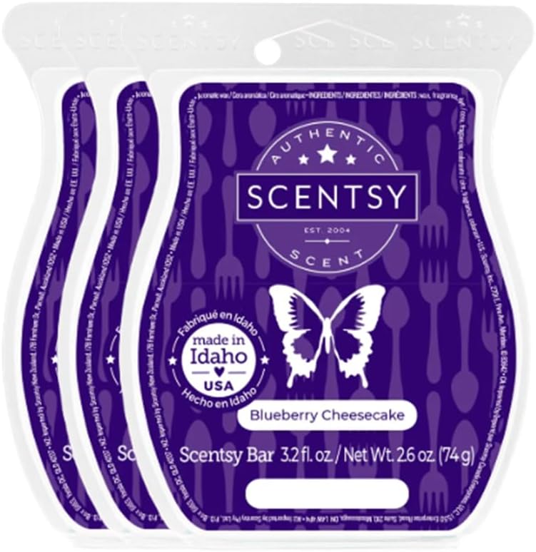 Blueberry Cheesecake, Wickless Candle Tart Warmer Wax 3.2 Oz Bar, 3-Pack (3)