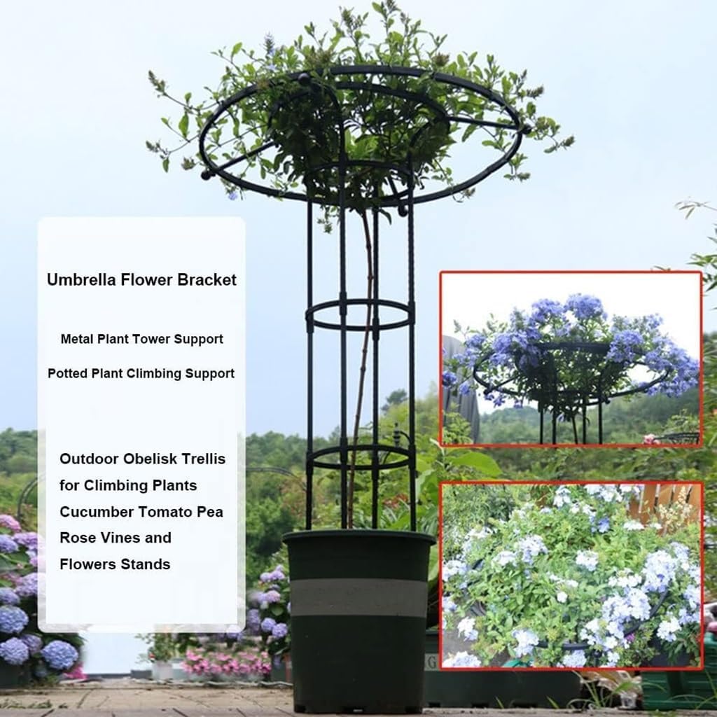 Vertical Garden Trellis - Durable Metal Support Tower for Climbing Plants, Vines, and Flowers - Ideal for Outdoor Garden or Patio Use