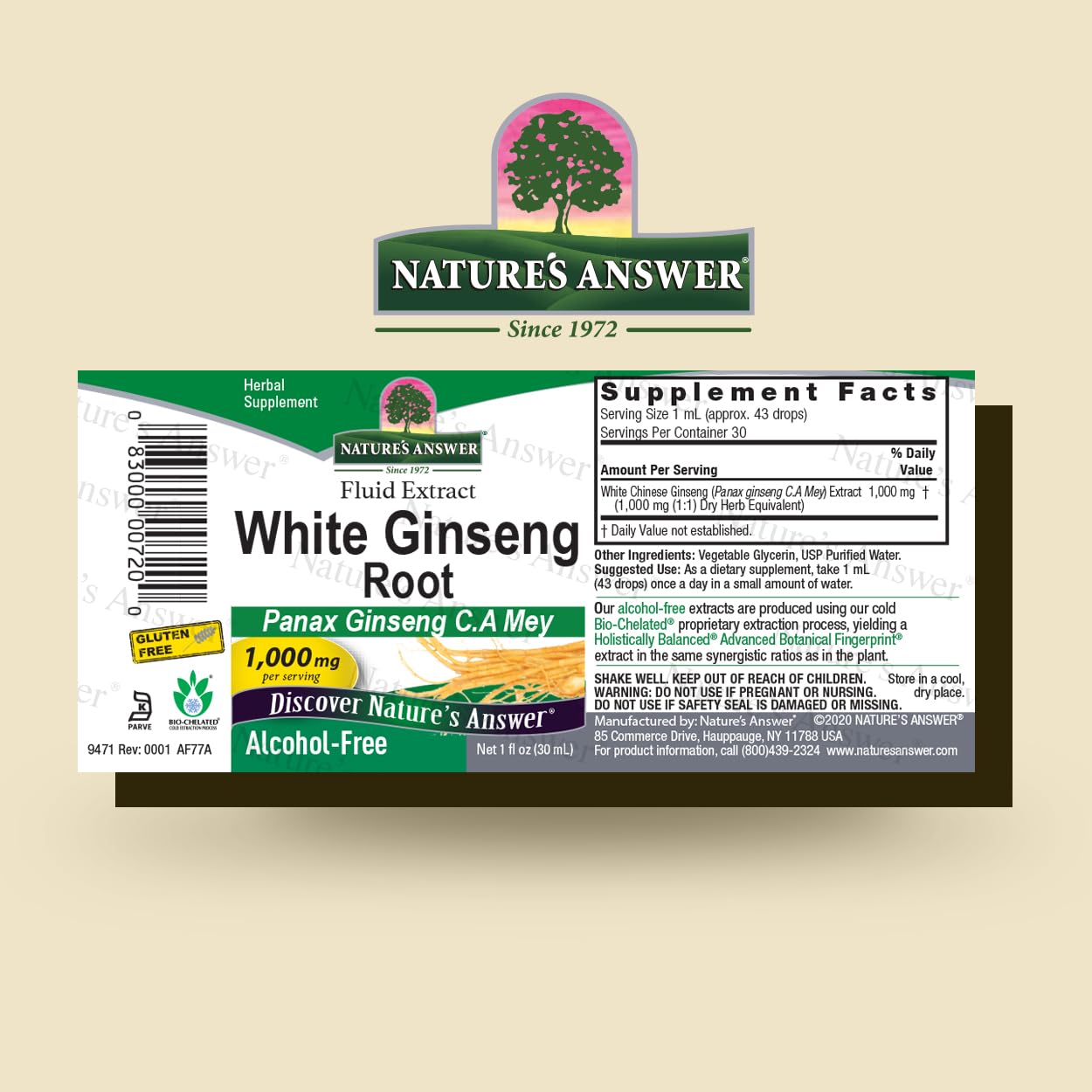 Amazon.com: Nature's Answer Panax Ginseng Chinese White Ginseng, 1