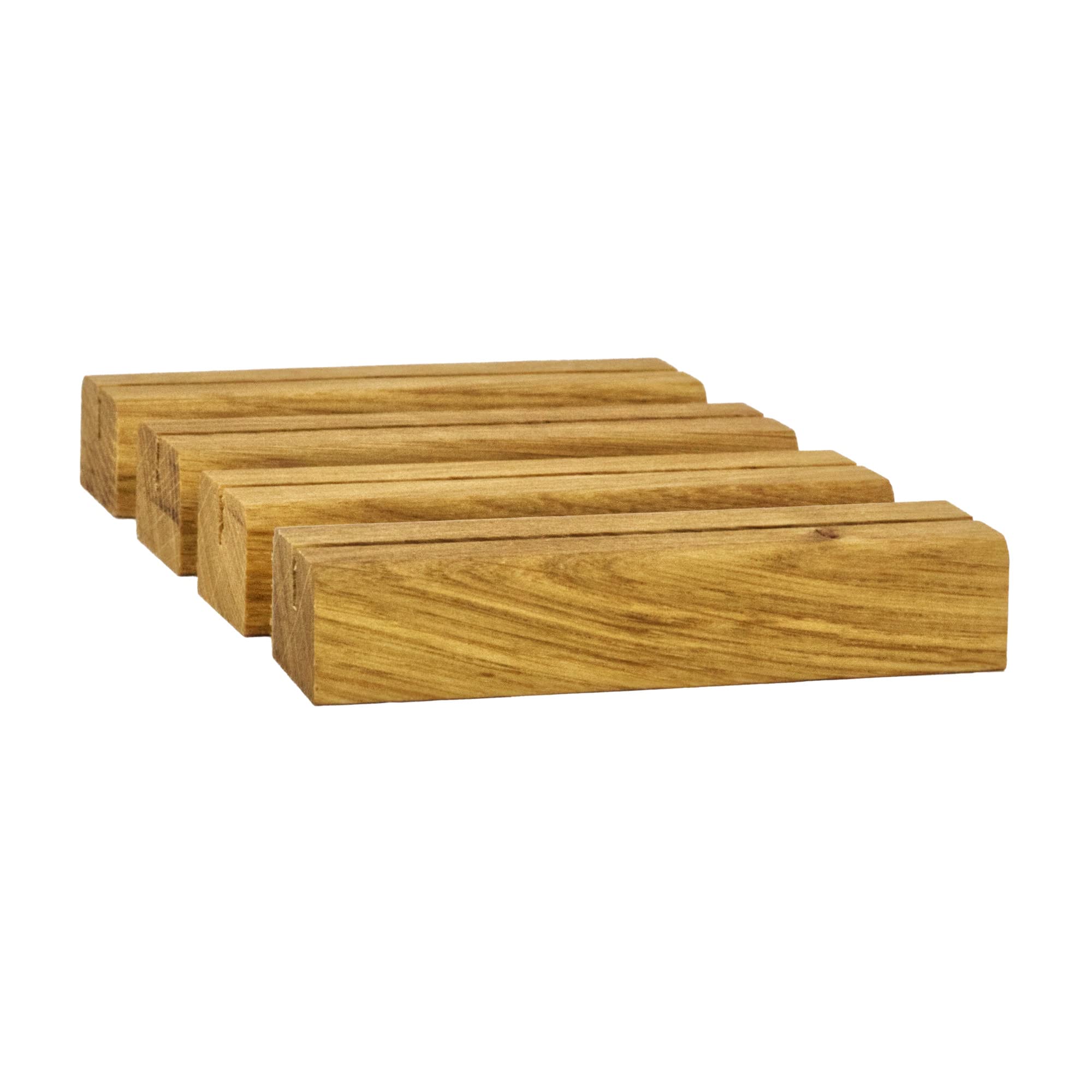 Fotohalter/Bilderhalter/Kartenhalter- Massivholz - Diverse Holzarten - Stückzahl wählbar (Eiche, 4 Stück)