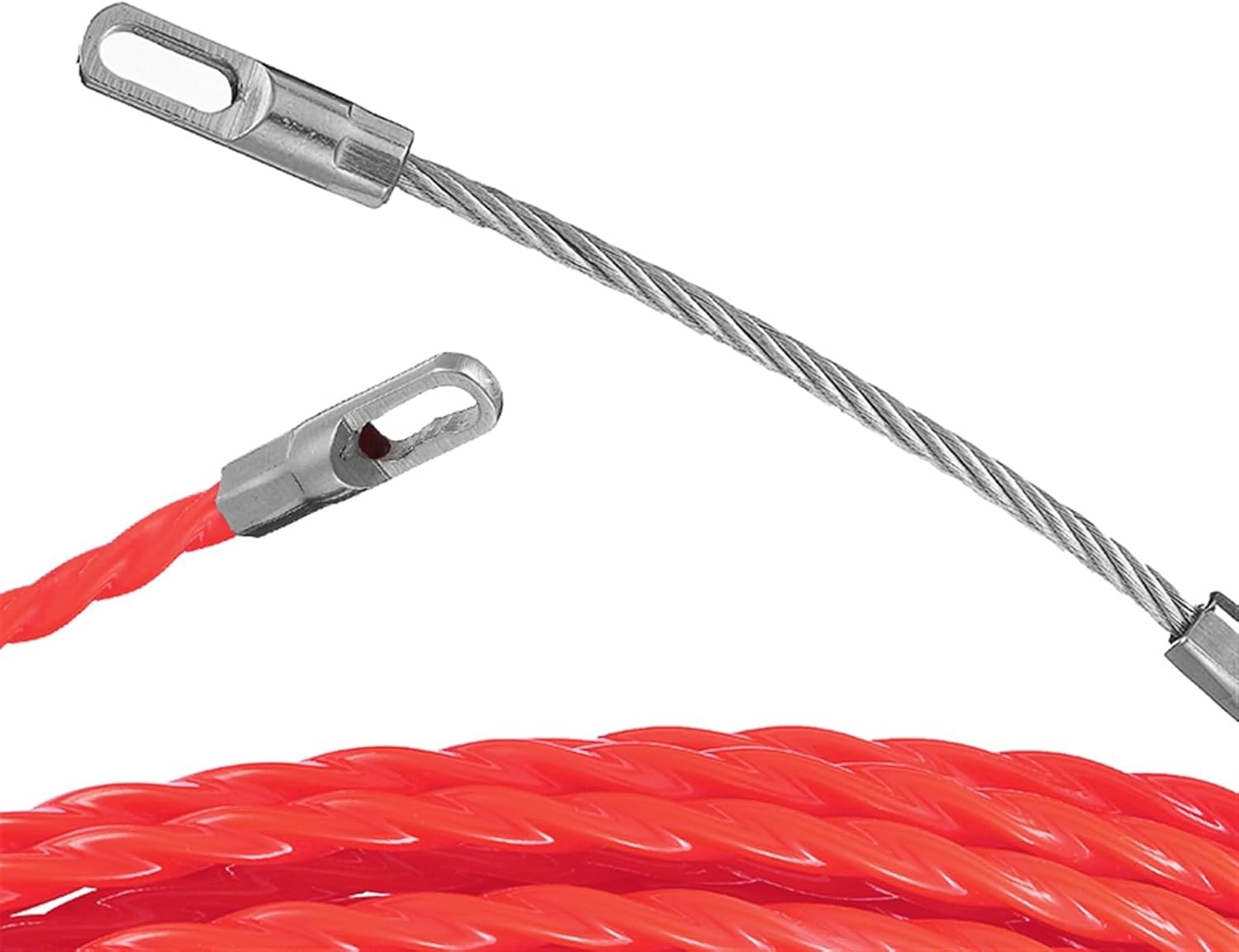 Trunking Solid Red Cable Fish Tape Puller, 4mm 10M-50M Fiberglass Reel Push Puller, Duct Telecom Wire Cable, Electrical Wall Wire Conduit Tool Connector Loom (Color : 50M)
