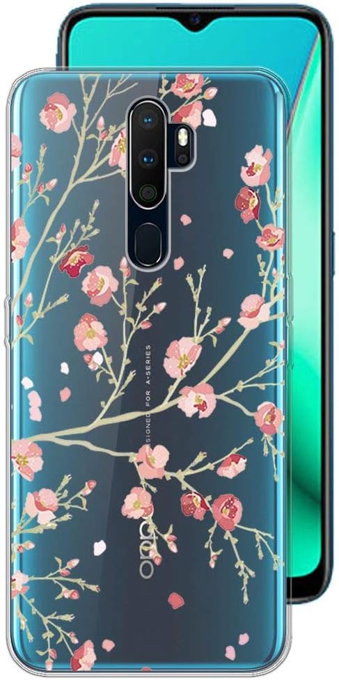 LJSM for Oppo A9 2020 Backcover Transparent Silicone Soft TPU Bumper Clear Cover Flexible Gel Shell Skin Protector Case for Oppo A9 2020 (6.5") -WM84