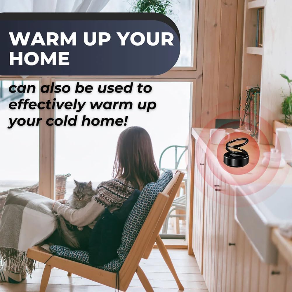 Mini Chauffage Cinétique Portable - Anti-gel - Interférence Moléculaire électromagnétique - Rotation à 360 Degrés - Chauffage Moléculaire Cinétique Portable Pour Les Véhicules Et Le Salon - Noir