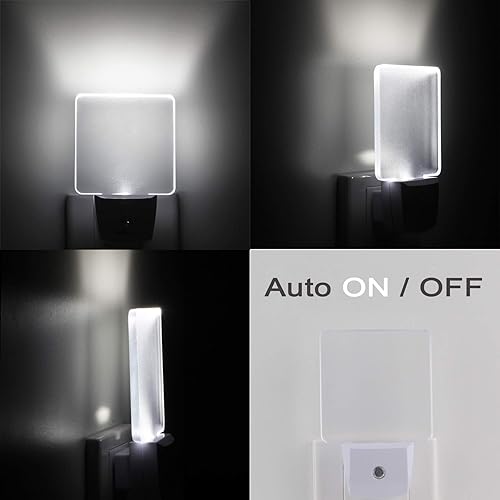 Miniatura 4 de Paquete de 2 luces LED de noche con enchufe de 0.5 W con sensor de atardecer a amanecer, luz diurna blanca fría