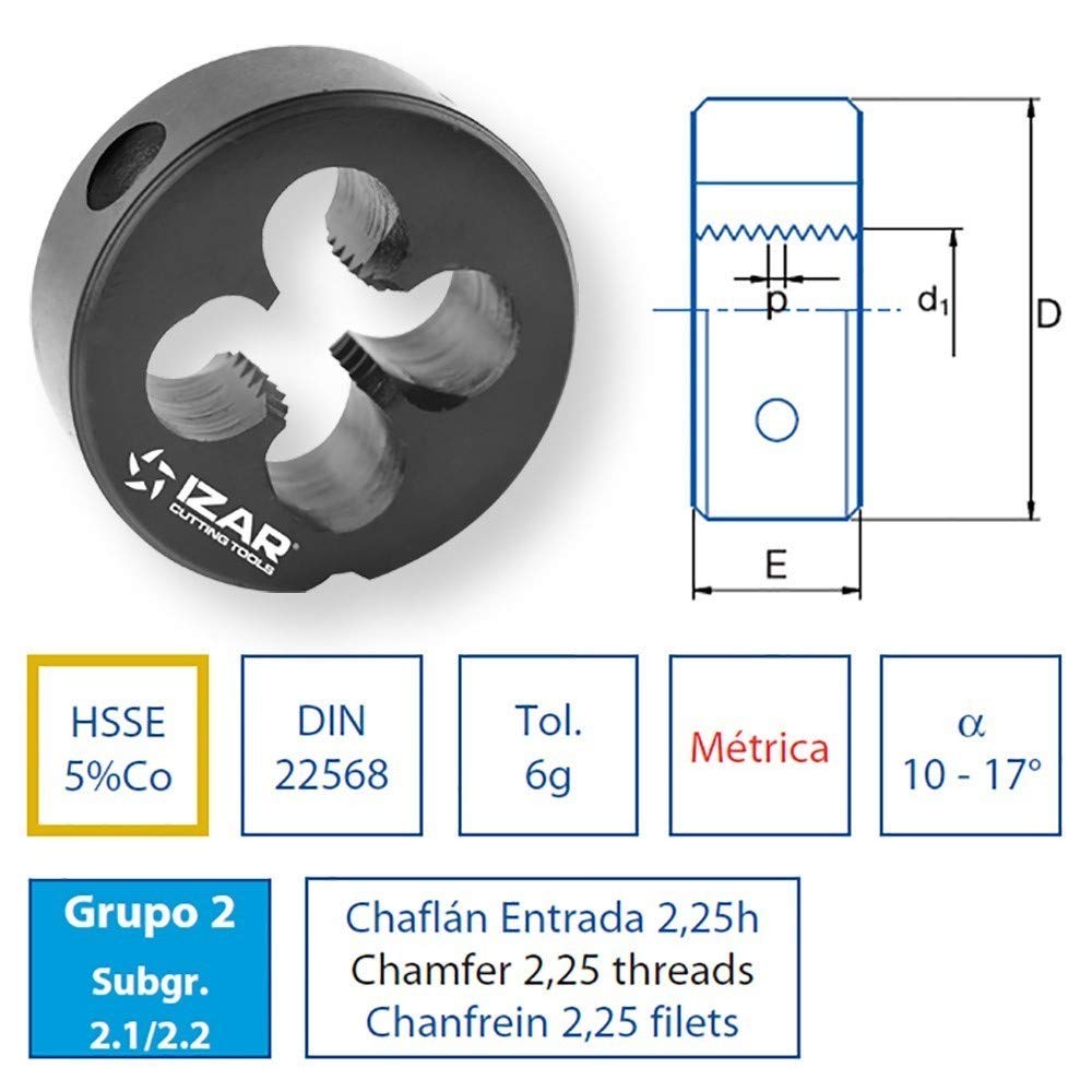 Izar 3536 - Cojinete maquina inoxidable 3536 din22568 m5x0,80