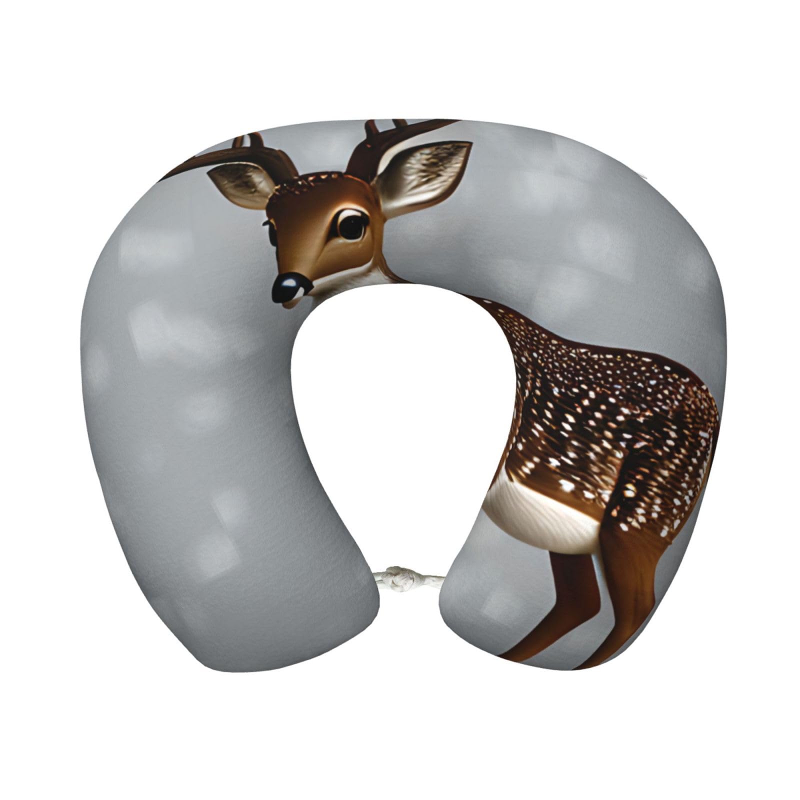 BOAIHH Grey plum deer Memory Foam Travel Pillow for Soft Comfort Fits Snugly for Naps Office, and Airplane Use