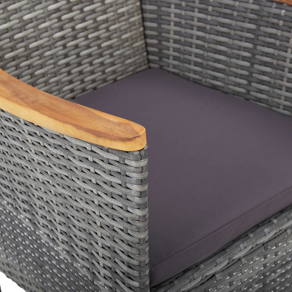 Krzesła ogrodowe do jadalni 2 szt. Poly rattan szary