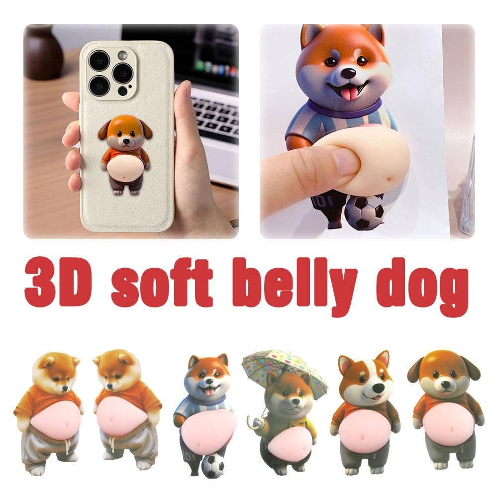 Amazon.co.jp: デブ犬 ぷにぷにシール 3D柔らかいお腹 もちもち