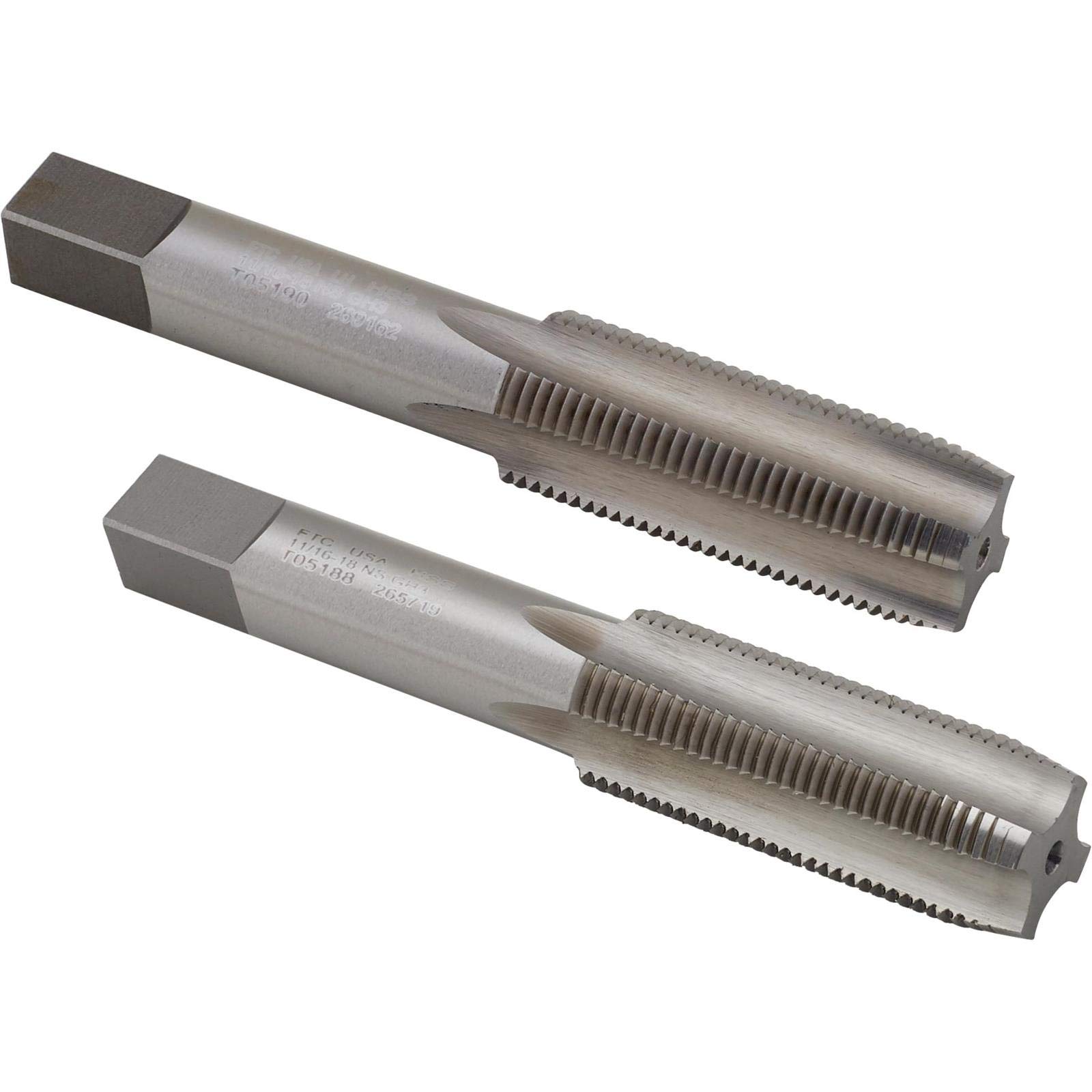 Industrial Taps, 11/16 Inch - 18 SAE Thread, LH and RH Pair