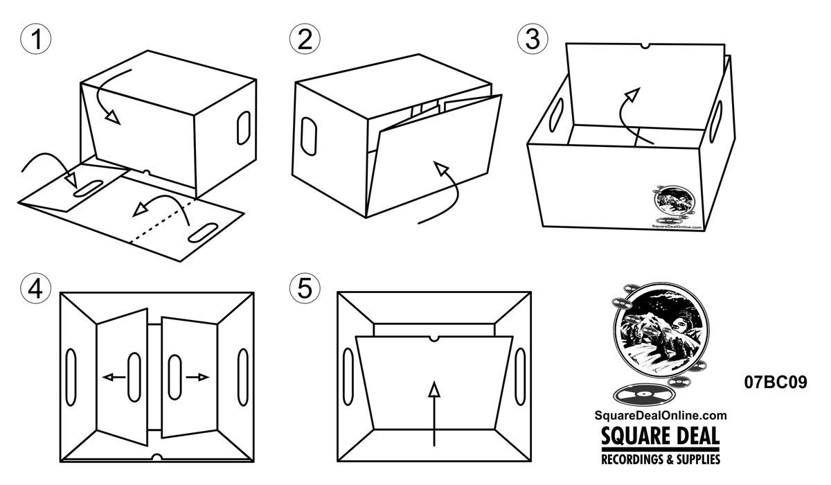 Durable #07BC09 Aufbewahrungsboxen für Vinyl-Schallplatten, stabile Kartonkonstruktion mit abnehmbarem Deckel, hält bis zu 200 Schallplatten, robust für langfristige, sichere Archivierung, 25,4 Stück