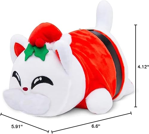 Miniatura 6 de Womise Meemeows - Juguete de peluche para gatos, peluche de comida para gatos, miau, lindo animé de dibujos animados de gato, almohada de peluche,