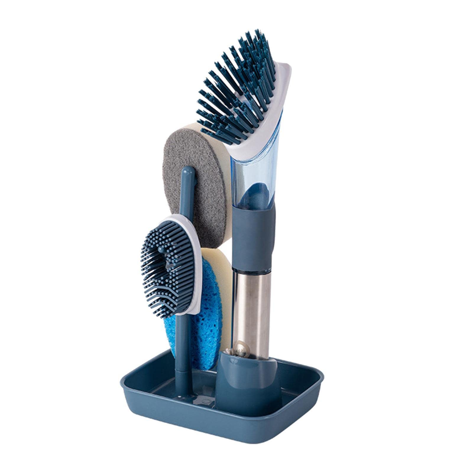 LR Decor Multipurpose Cleaning Brush Set Soap Dispensing Dish Brush Bowl Scrubber-image-40