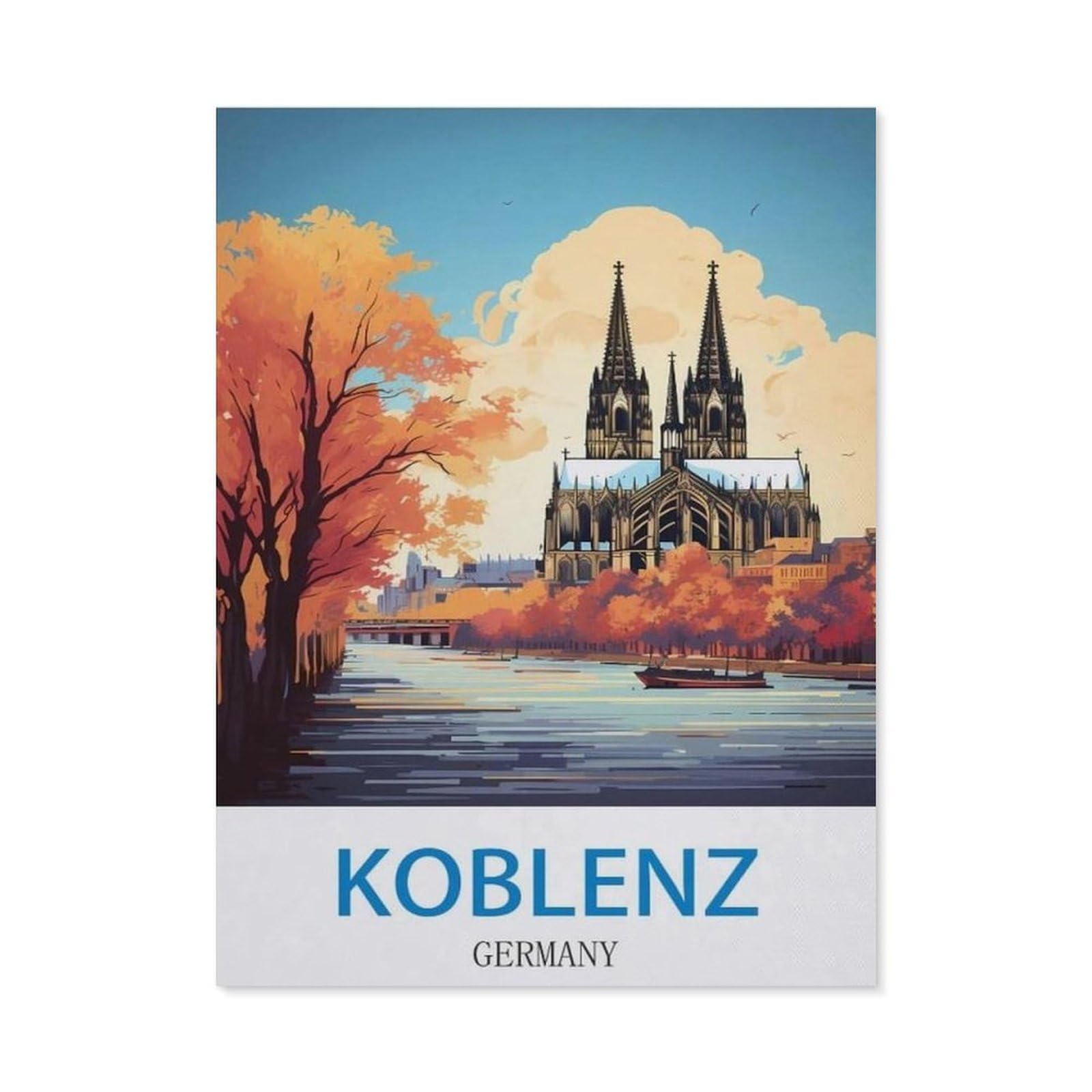 Jigsaw Puzzles for Adults 1000 Piece，Koblenz Germany，Educational Games Brain Challenge Jigsaw Puzzles for Adult Kids（50x70cm）-DZ46
