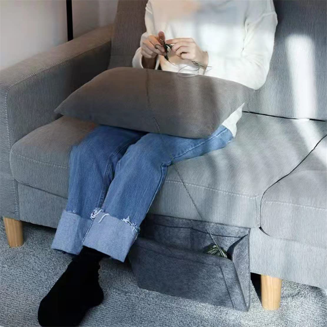 Pochette De Rangement Suspendue En Feutre Pour Lit - 32x25 Cm - Compartiments Multiples - Noir