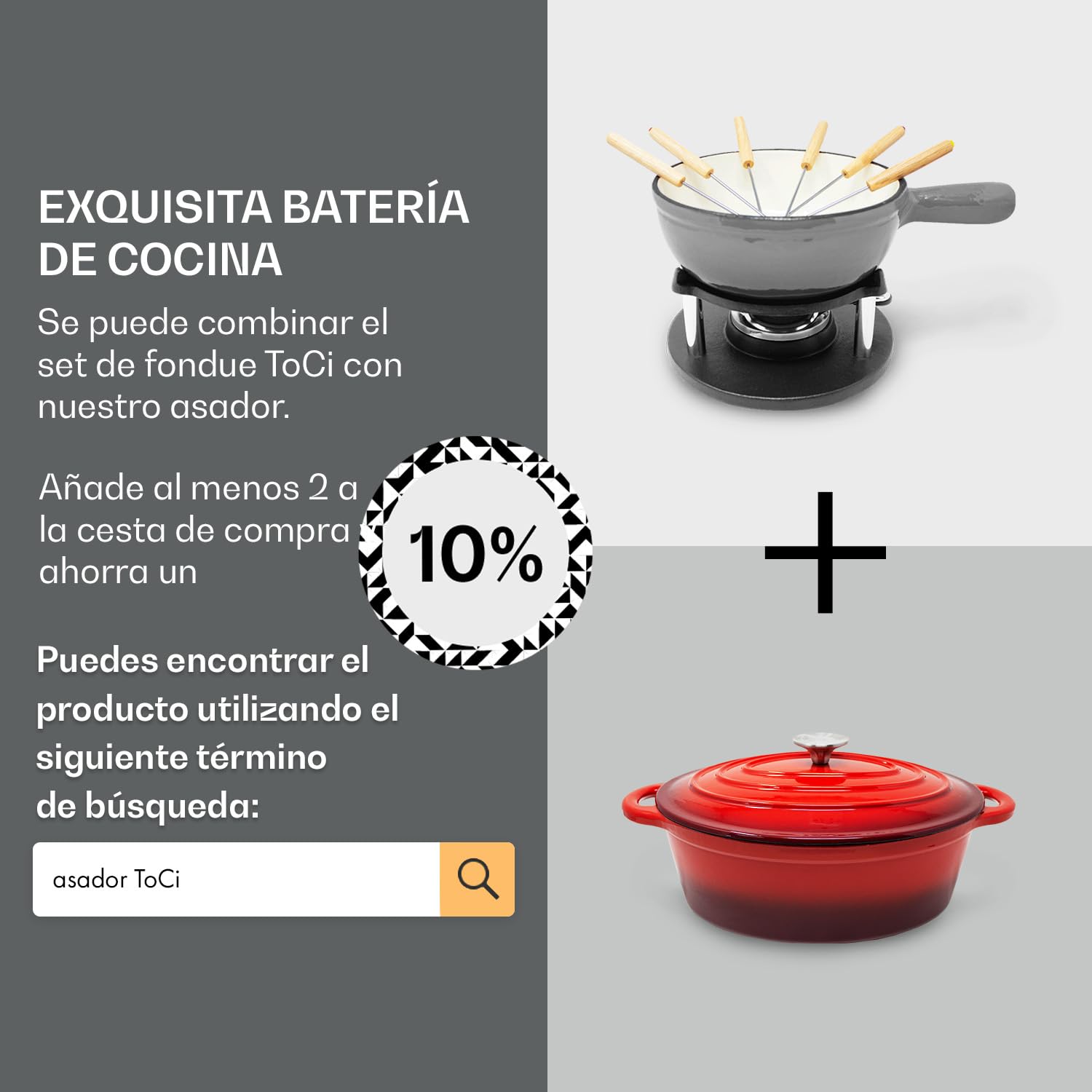 Fondue para Quesos y Chocolate con Quemador, Fondue Chocolate con 6 Palos para Mojar, Kit de Cocina para Fondue en Casa y Aire Libre, Chocolatera Olla de Hierro Fundido de 1.5L