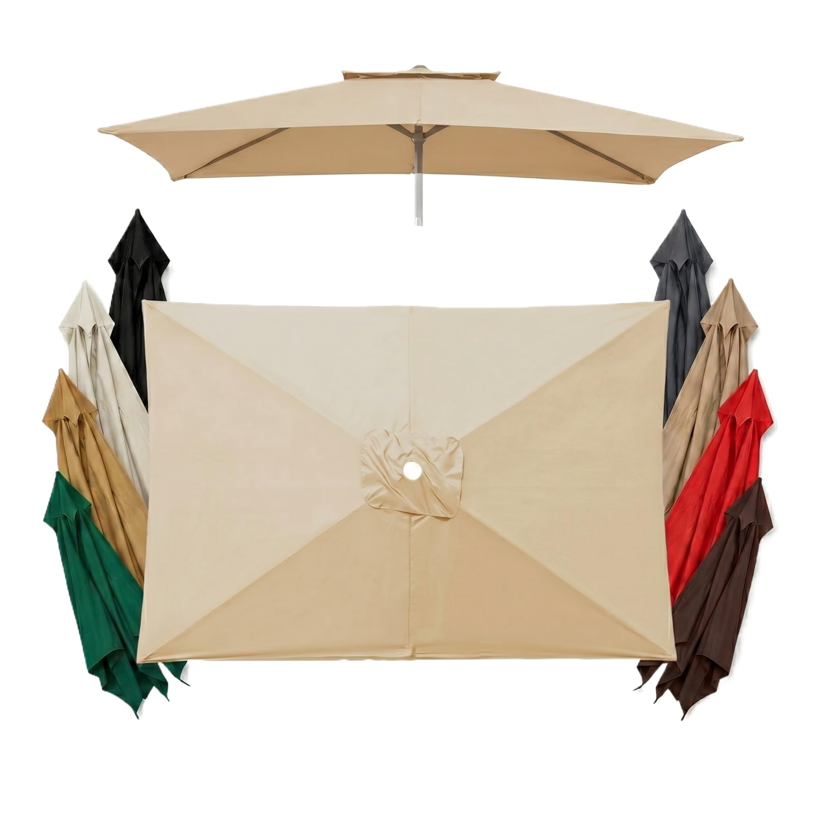 Replacement Canopy for Square/Rectangular Patio Umbrella UV30 Waterproof