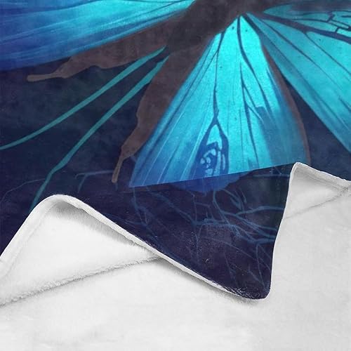 Miniatura 4 de Manta personalizada con texto del nombre, manta personalizada de mariposa de forro polar súper suave para sofá, cama (50 x 60 pulgadas)