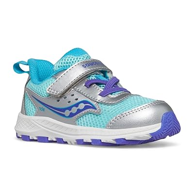 Saucony Kids Ride JR (Toddler) Kids Shoes Silver/Turq