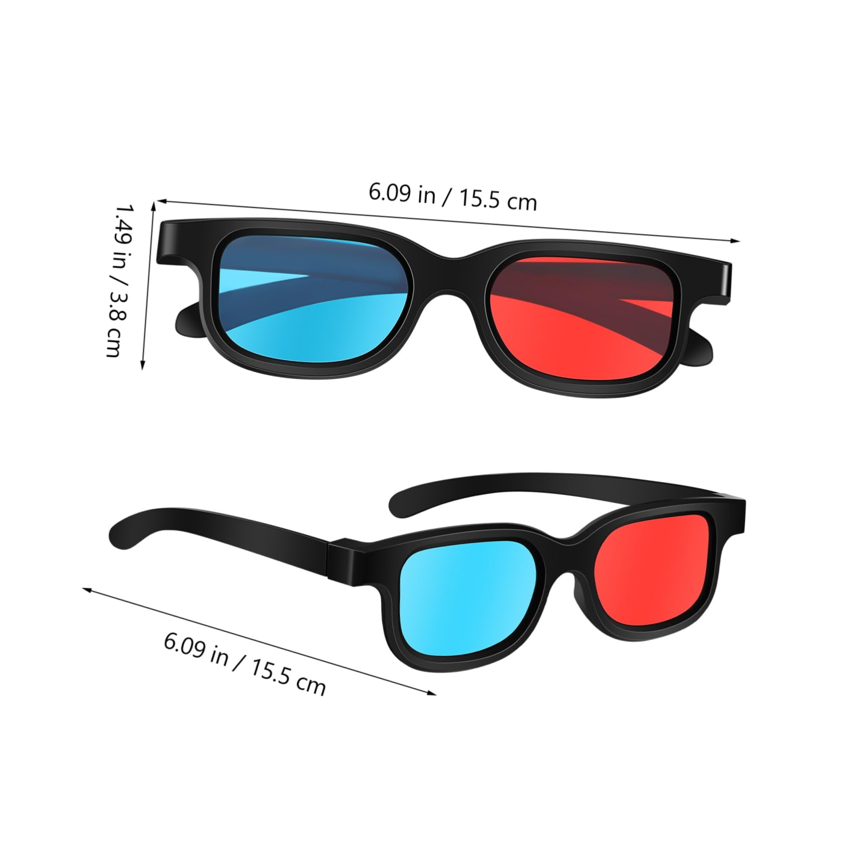 Mikikit Gaming Glasses 3D 10 Pcs Red/Lenses Stereoscopic Glasses for Video Gaming Comfortable and Lightweight for Home Theater