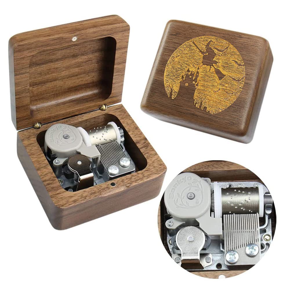 Sinzyo Nightmares before Christmas Music Box This Is Halloween Musical Boxs Vintage Gift For Birthday Valentine's Day(Walnut Wooden Box)