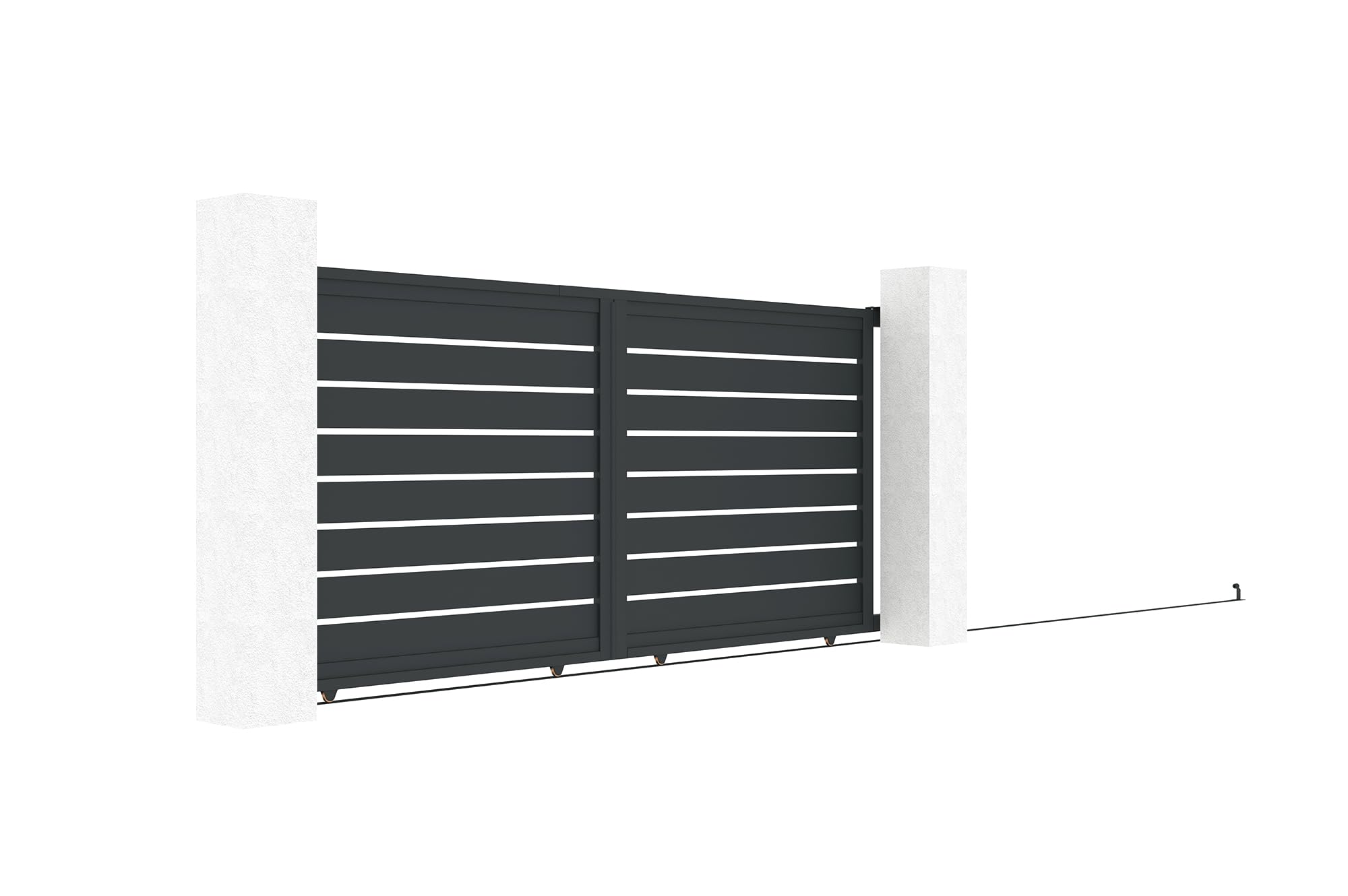 Casanoov Puerta corredera exterior​ 3,5m VOGEL Alt.160cm aluminio gris