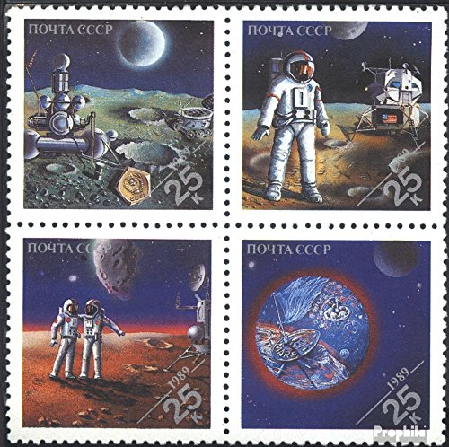 Prophila Collection Unione Sovietica 6020A-6023A Quartina (Completa Edizione) 1989 Mondo Timbro World's Fair 89 (Francobolli per i Collezionisti) Spazio