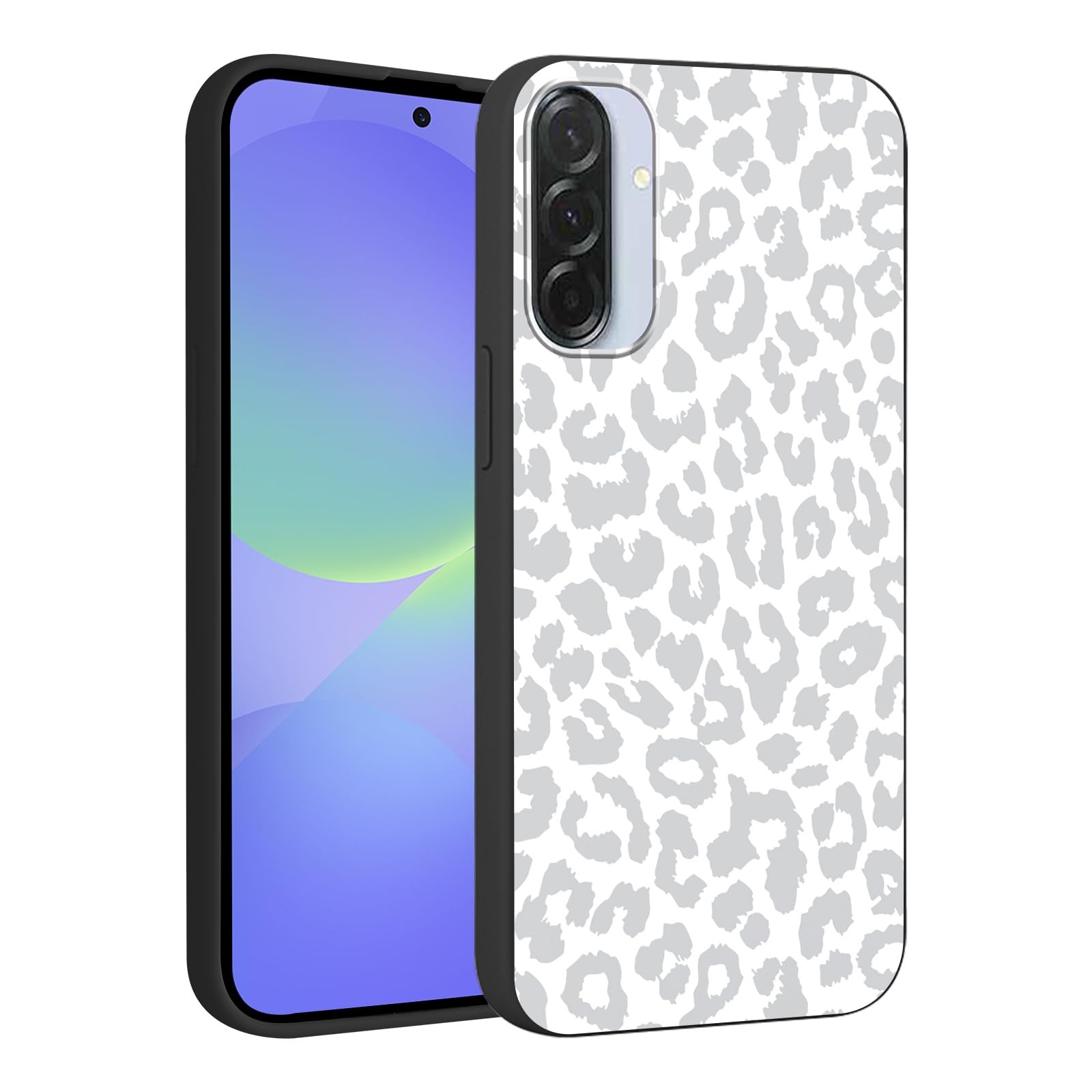 lioscre Cute Cheetah Print Phone Case for Samsung Galaxy A36 6.64", Aesthetic Coquette Grey Leopard Pattern Design Case Soft Slim Shockproof TPU