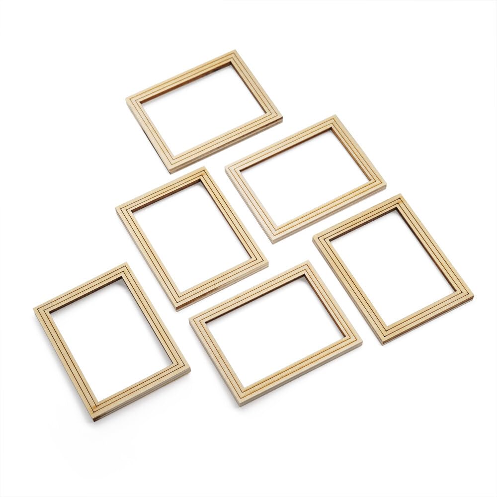 Odoria 1/12 Scale Dolls House Miniature Photo Picture Frames Dollhouse Accessories, 6Pcs