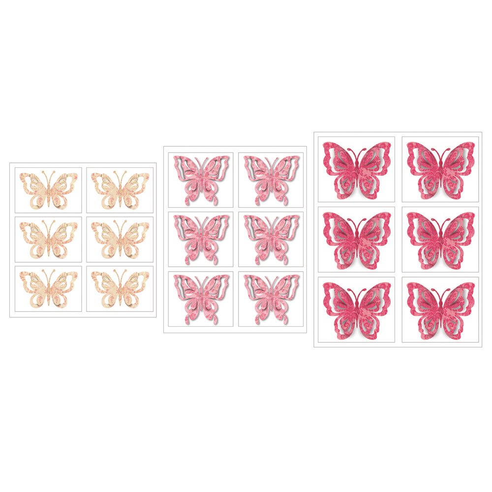 ADD-HERES Pop-up Wall Décor, Pink Butterflies