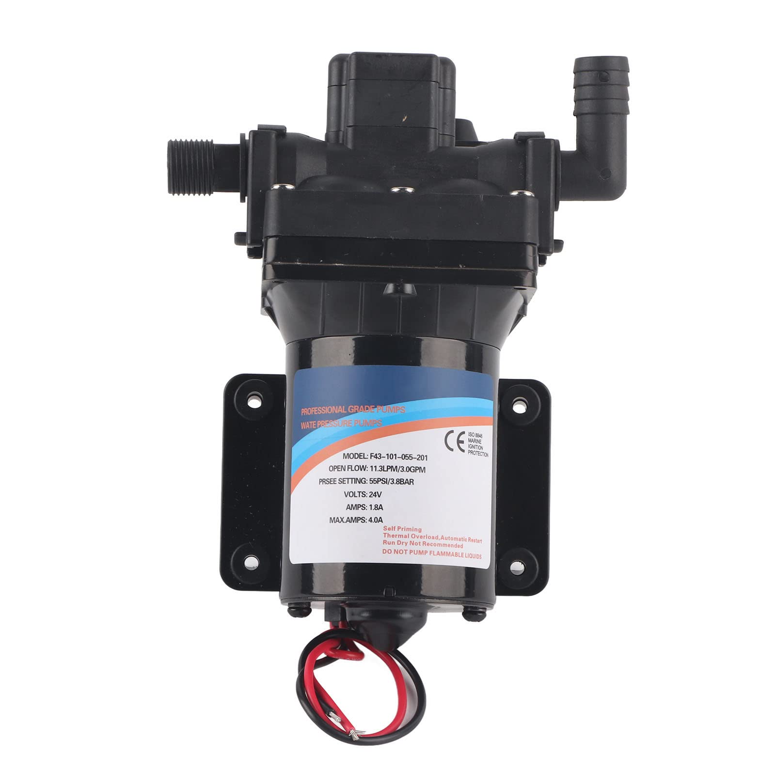 Fafeicy 12V Pompa Wodna do Kampera, 11,3 L/min Automatyczne Ponowne