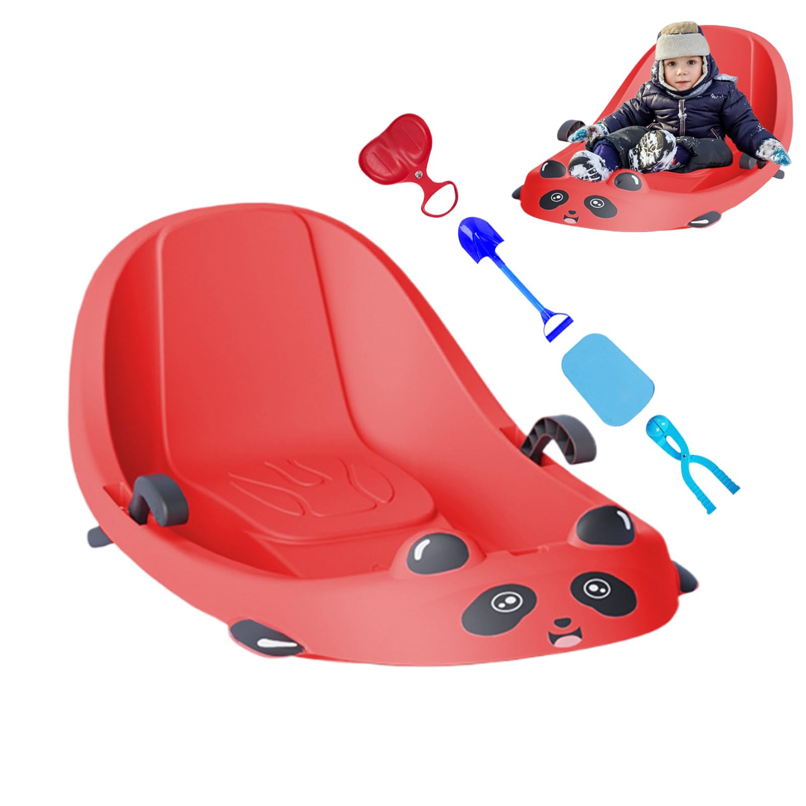 Schlitten für kleine Kinder, Wintersportausrüstung, Toboga Schneeschlitten mit eingebauter Bremse | Für kalte Mädchen Kinder im Vorschulalter auf schneebedeckten Hügeln Hof Spielbereich