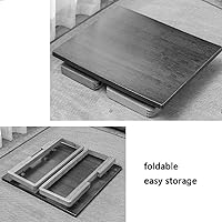 Vista 5 de Mesa baja plegable multifunción de bambú estilo japonés, mesa de té cuadrada con patas plegables, mesa de comedor pequeña plegable para el hogar