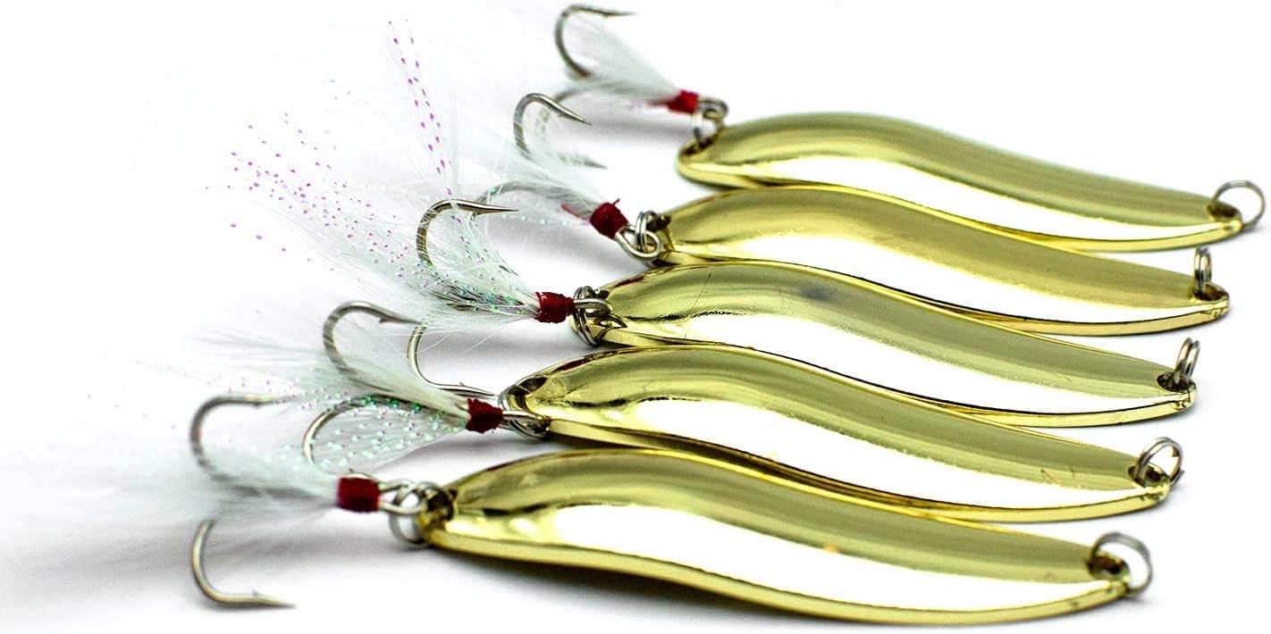 10 Pieces 14g Fishing Lures Spoons Saltwater Treble