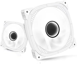 SNCCJ Silent 120mm Case Fan, High Performance Low Noise LED PC Fans for Computer Case - 2 PCS (White) Price In India