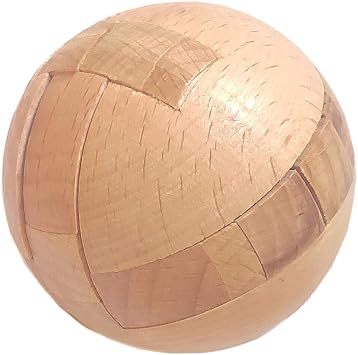 AHYUAN Handmade Wooden Puzzle Magic Ball Brain Teasers Toy Intelligence IQ Games 3D Sphere Puzzles for Children and Adults 2.36 x 2.36 x 2.36 in