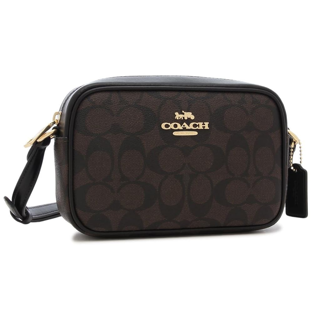 未使用級　コーチ　カメラバッグ　ショルダーバッグ　PVC レザー　茶　ブラウン COACH コーチ ショルダーバッグ レディース シグネチャー カメラ