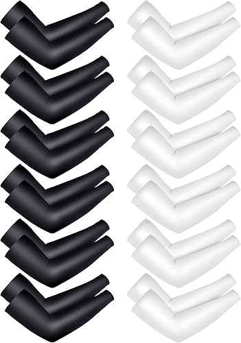 Miniatura 10 de 12 pares de mangas de brazo deportivos para niños, mangas de brazo para baloncesto y béisbol, con protección UV, protección solar, refrigeración,