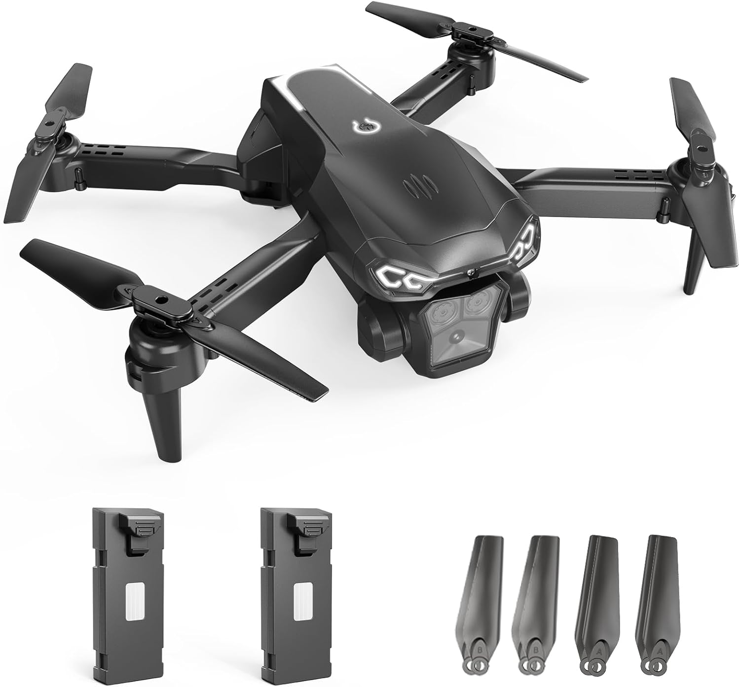 Drone with Camera 1080P HD, FPV Foldable Drone for Adults Kids, One-Key Take Off/Landing, 3D Flips, Altitude Hold, Speed Adjustment, Headless Mode, 2 Batteries, Toys Gifts for Boys Girls