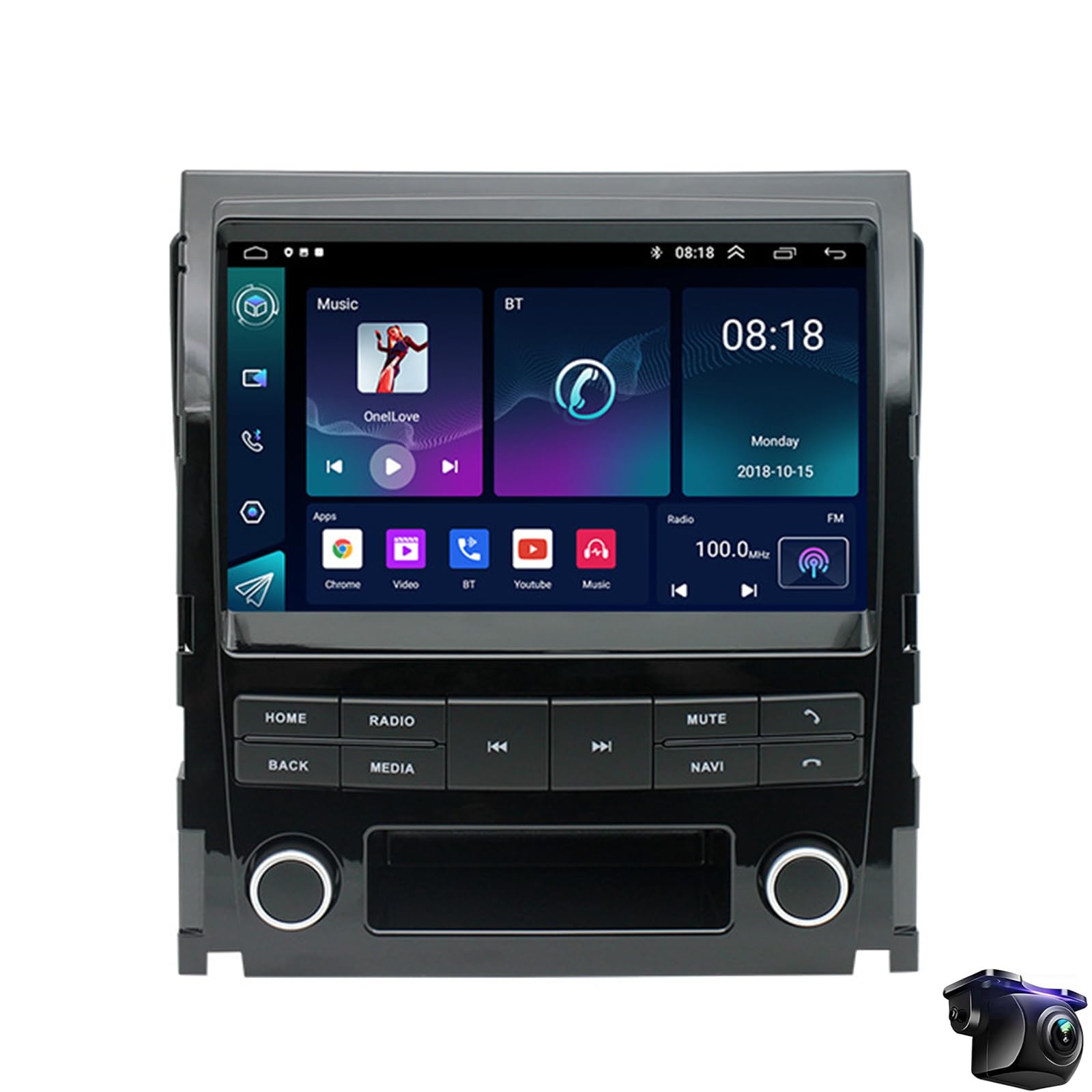 Android 15 Car Stereo Radio for Cadillac Escalade 2007-2012 Wireless Carplay Android Auto 9INCH Touch Screen Bluetooth GPS Navigation Head Unit Audio Multimedia Player FM WiFi DSP(Color:8CORE 2+32G)
