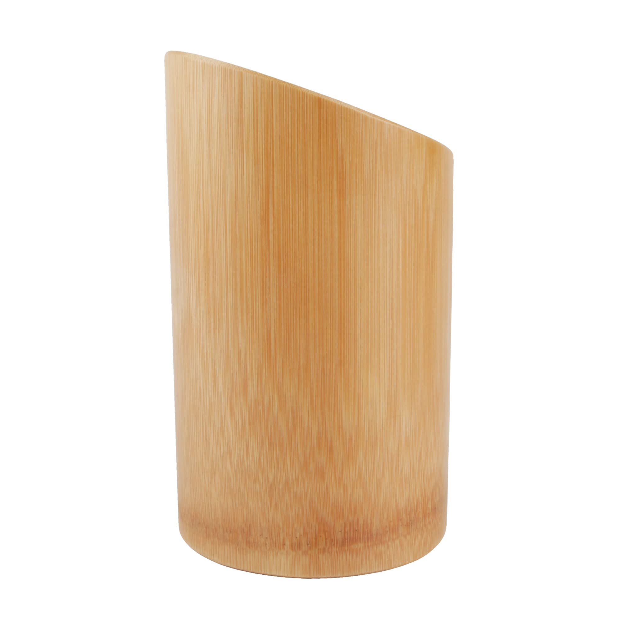 BambooMN Bamboo Kitchen Utensil Holder for Countertop Utensil Crock for Cooking Utensils - 7" x 4" - Carbonized Brown - 1 Piece - Image 2