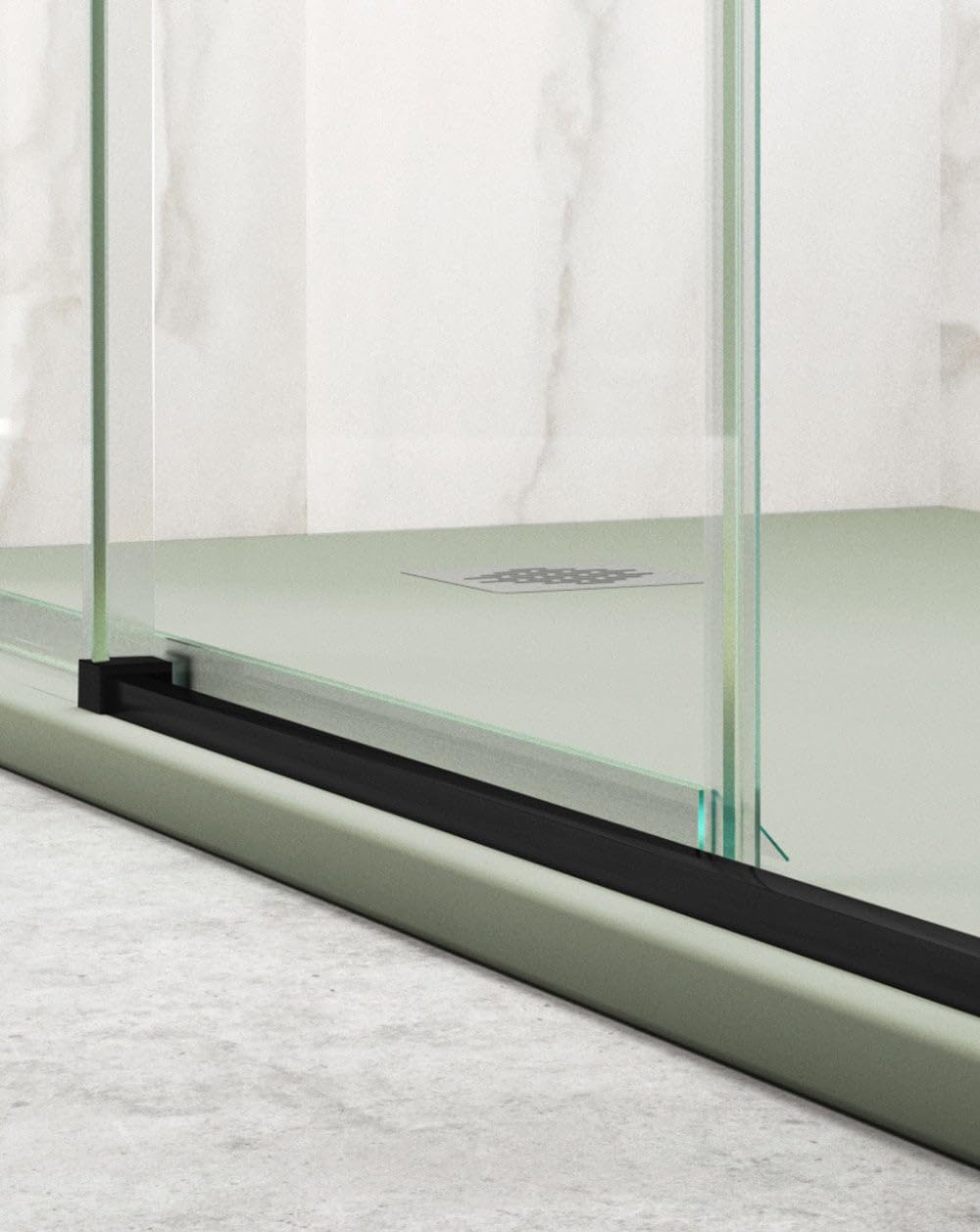 Mampara de Ducha Frontal Corredera 1 Puerta 1 Fijo | Vidrio Templado 5mm Antical Altura 190cm Transparente | Perfil Negro 140cm (Adaptable 138-142cm)