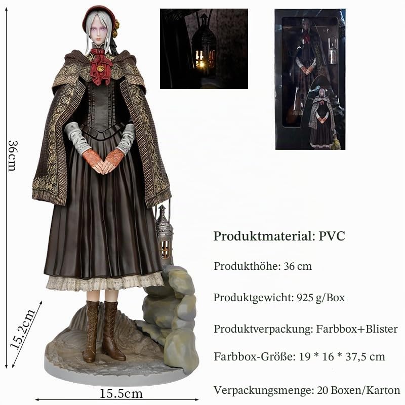 REOZIGN Puppenfigur Bloodborne, Actionfigur Bloodborne, glänzend, stehend, 36 cm, Modell aus PVC, Anime-Geschenke
