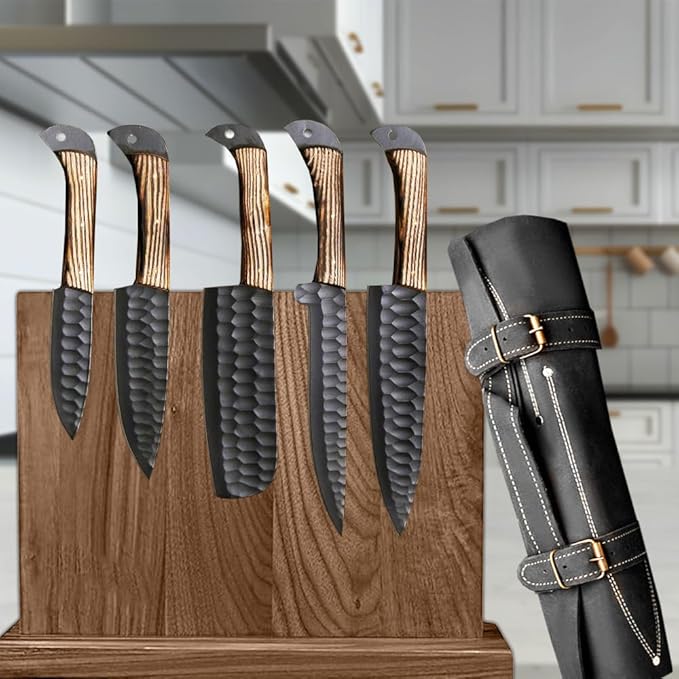 Set Cuchillos Cocina 5 Piezas Acero Alto Carbono Forjado miniatura 6