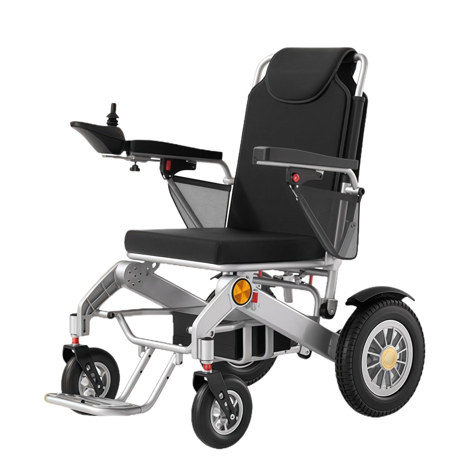 Silla de ruedas eléctrica, diseño plegable ligero, capacidad de carga de 100 kg, compacta y portátil para personas mayores y usuarios discapacitados