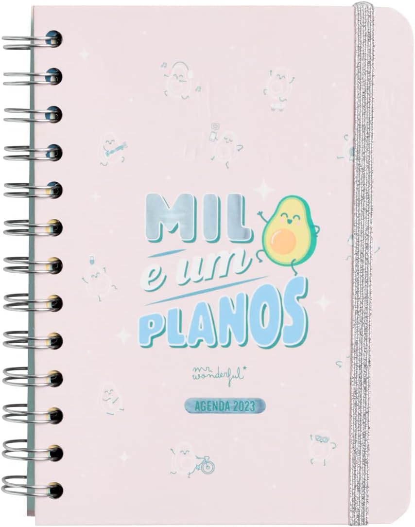 Mr. Wonderful - Small Classic Yearly Diary 2023 Weekly - One Thousand and um Planos, Pink, WOA2212300PTZ0 (Portuguese)