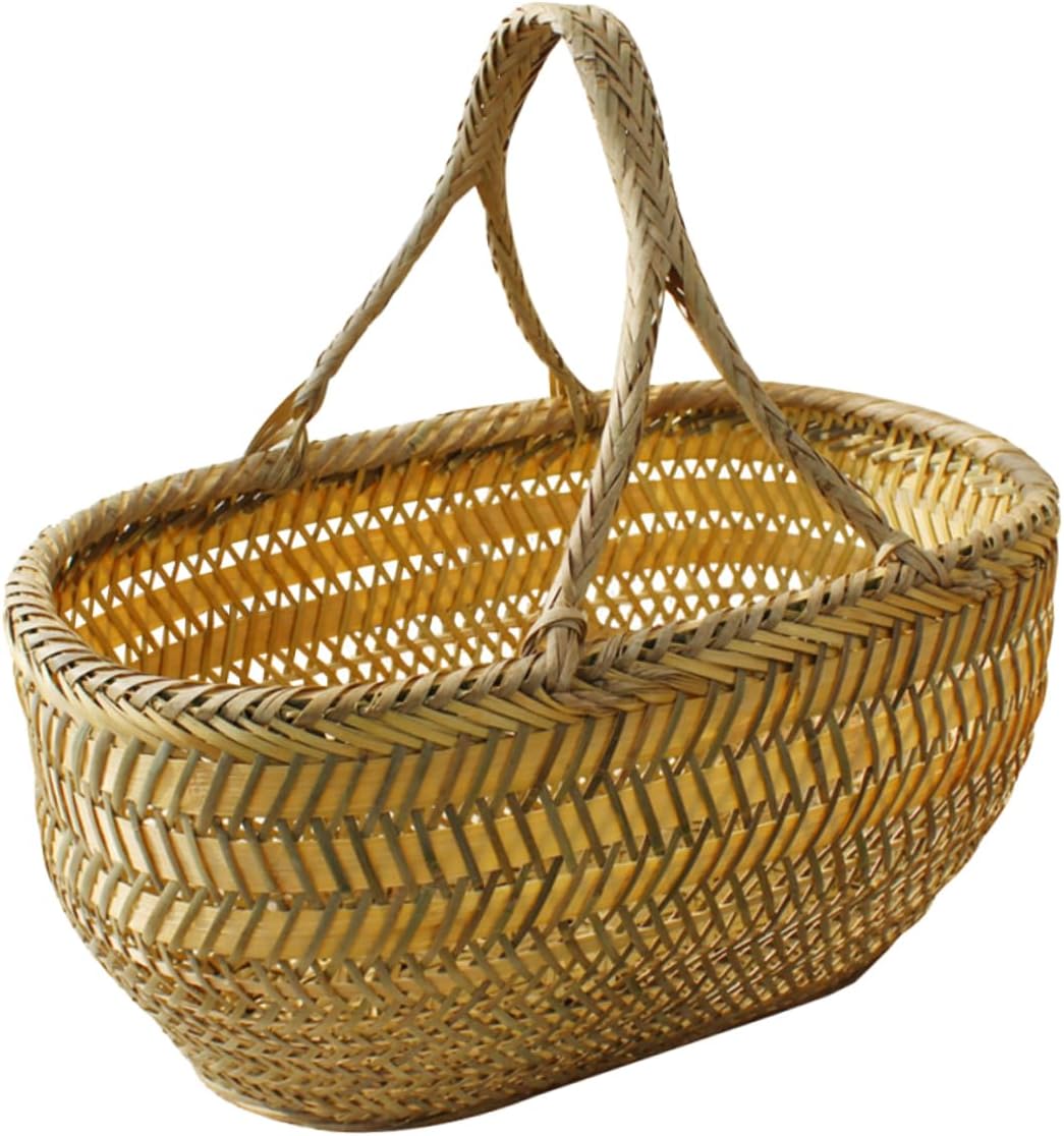 Multi Function Harvest Basket with Handle for Vegetable Gathering Fruit Storage and Picnic Use Lightweight Easy to Clean Kitchen and Outdoor Storage Random Color Random Color