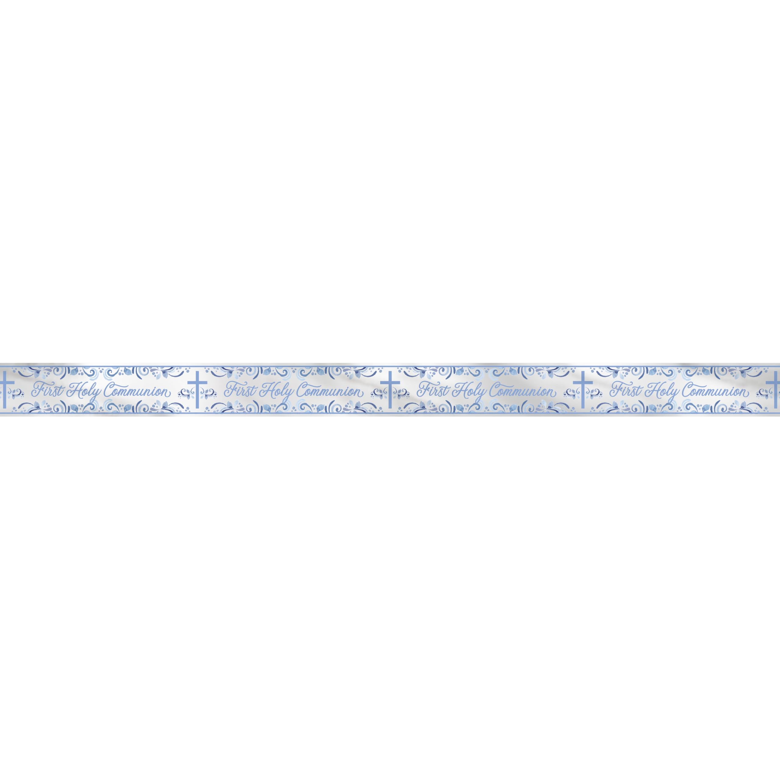 Unique 82096 Foil Communion Banner-2.74 m-Blue Holy Cross Religious Party-1 Count (Pack of 1)